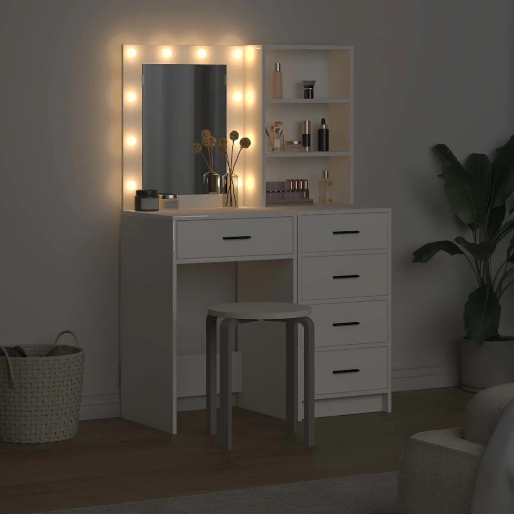 Toeletta | Tavolo da Trucco con cassetto 2 pz Bianco 50 x 41 x 135 cm
