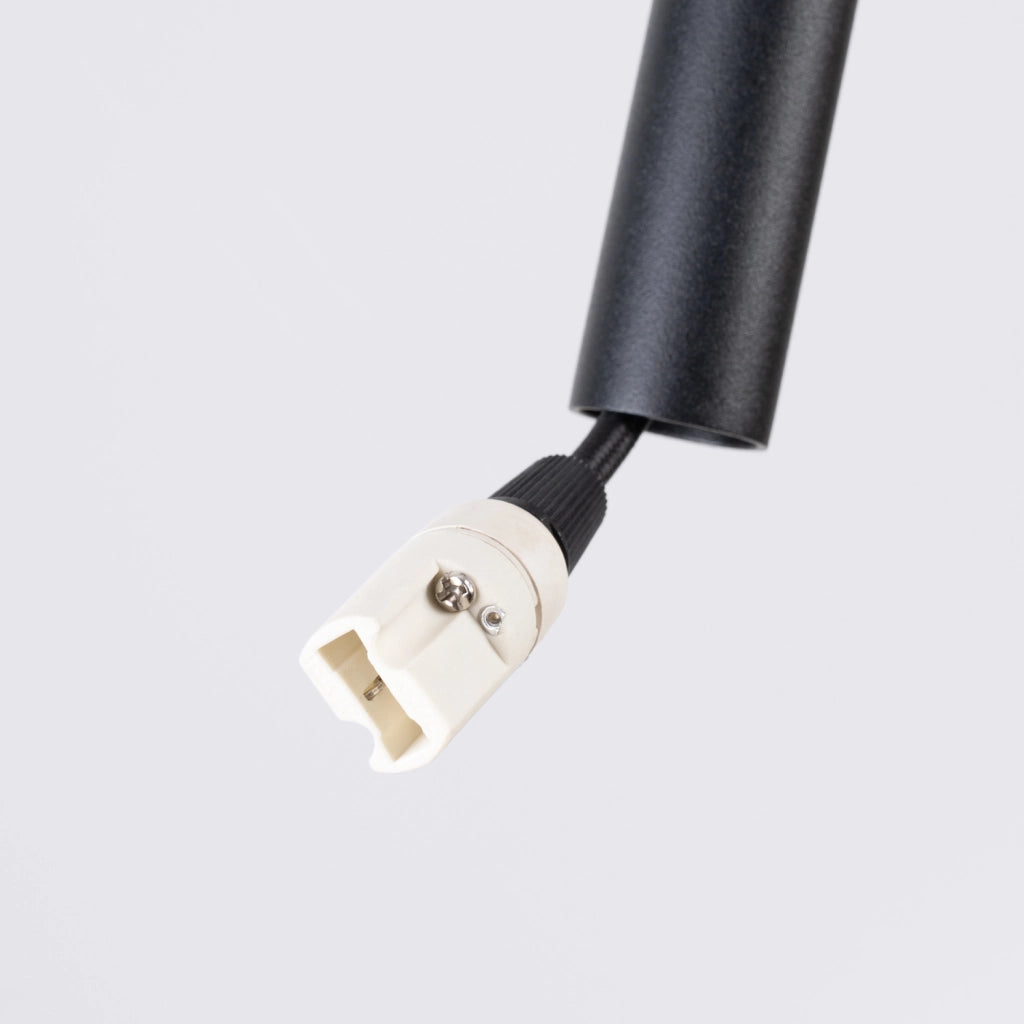 Lampada a sospensione TESSIO nera con disco feltro giallo G9