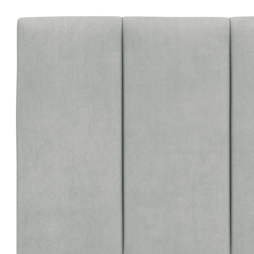 Letto matrimoniale | Letto per adulti | Giroletto senza Materasso Hanko Grigio Chiaro 200x200 cm Velluto