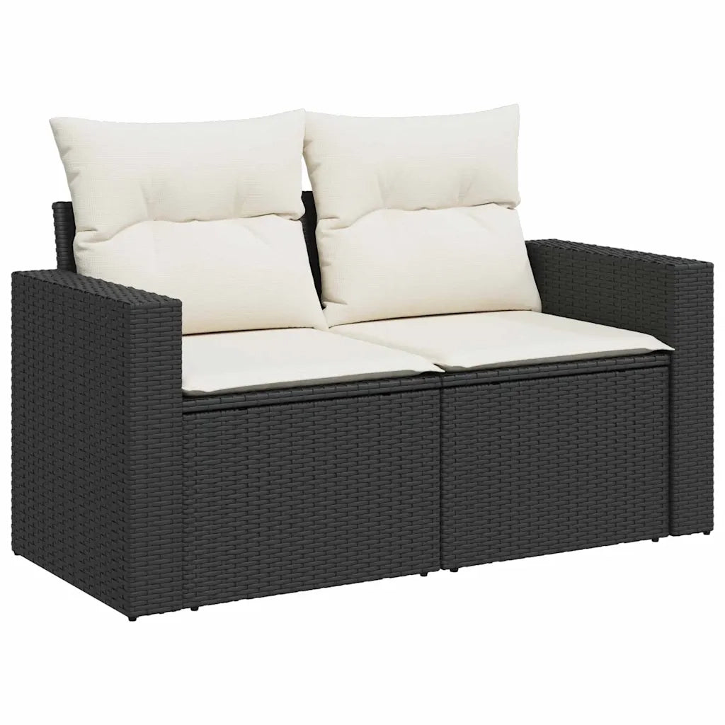 Set Divano da Giardino 10 pcs Nero polyrattan