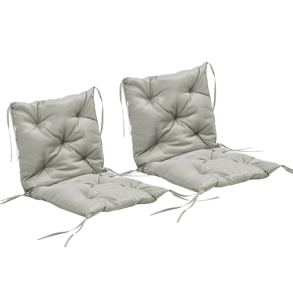Set 2 Sedie Imbottite con Cuscini ¨C Minimal ¨C Grigio Chiaro, Tessuto