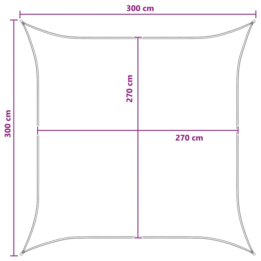 Vela Parasole | Telo Ombra | Vela da ombra Blu e Bianco 3 x 3 m HDPE