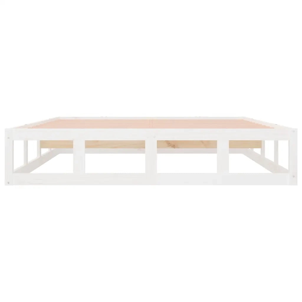 Letto matrimoniale | Letto per adulti | Giroletto Bianco 135x190 cm Double in legno Massello