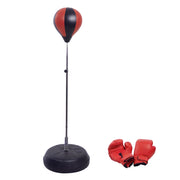 Sacco da Boxe con Base Regolabile 4 Livelli 126-144 cm ¨C zephmum ¨C Rosso e Nero