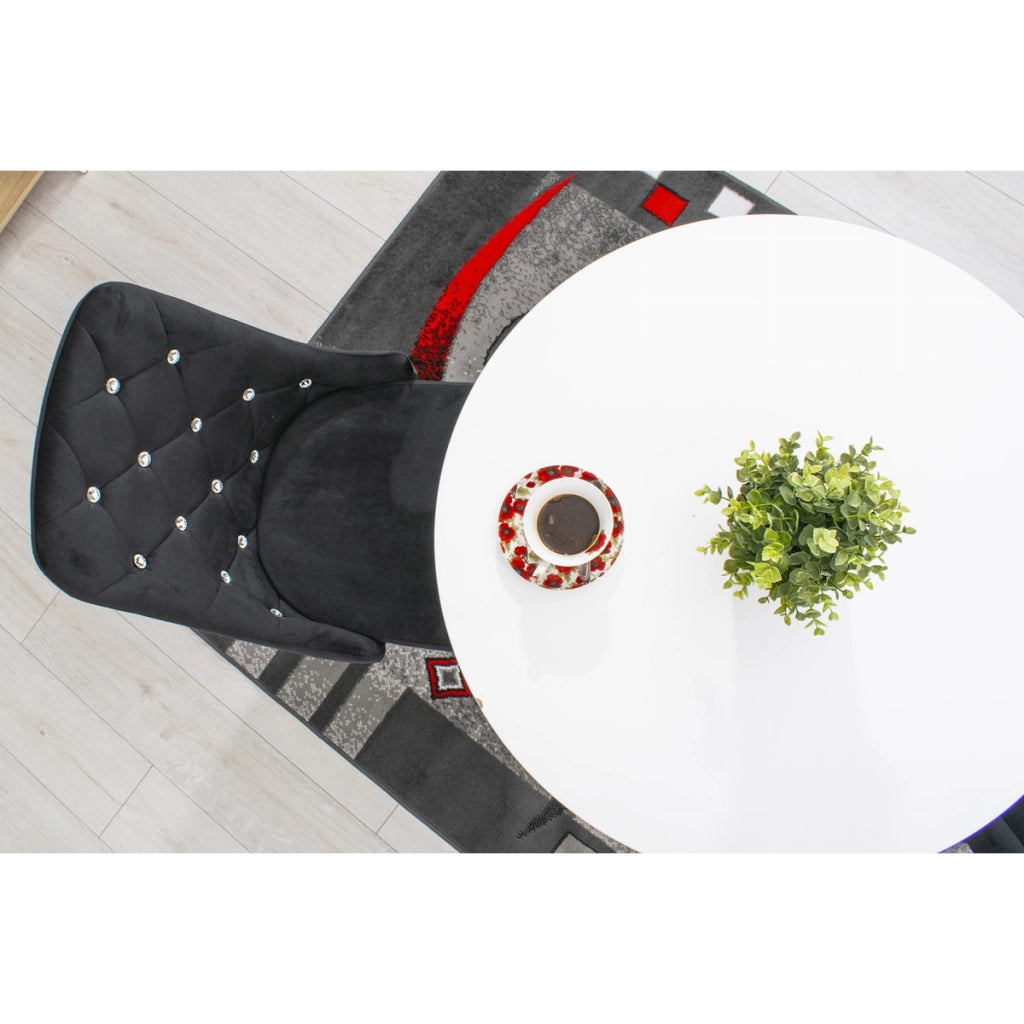Sedia Amore in velluto nero con cristalli decorativi