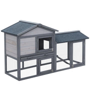 Gabbia per conigli e roditori 2 livelli ¨C Xylo ¨C 3 porte con cassetto estraibile 147x54x84 cm legno pino grigio