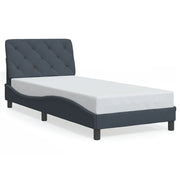 Letto singolo | Letto per adulti | Giroletto senza Materasso Grigio Scuro 90x200 cm Velluto