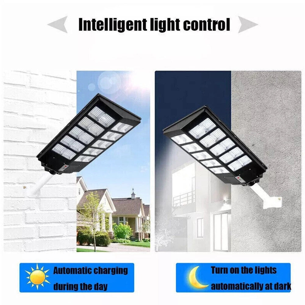 Trade Shop - Faro Led Lampione Stradale Con Pannello Solare 1000 W Crepuscolare Con Staffa -
