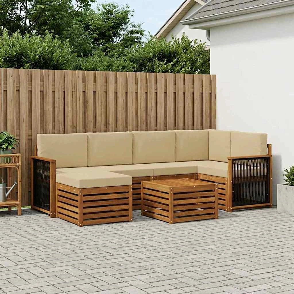 Set di divani da esterno 6 pz Naturale 3384594