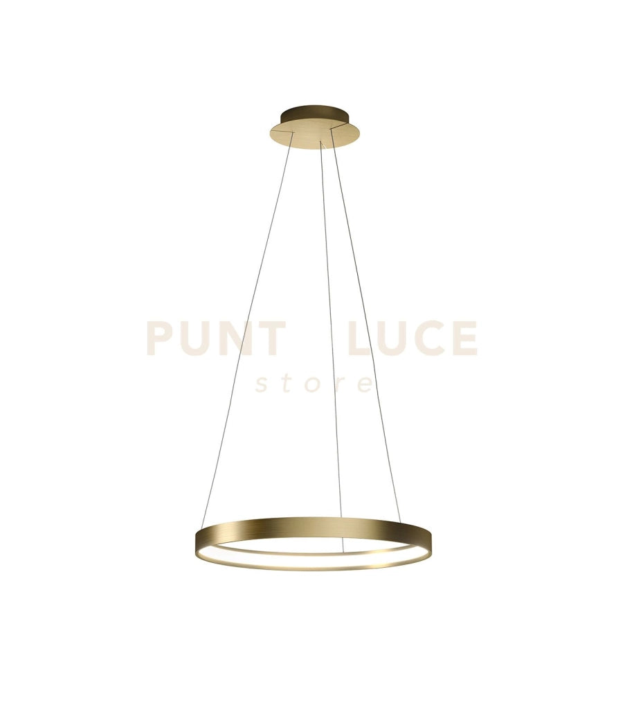 ANELLO LAMPADARIO A SOSPENSIONE ORO SPAZZOLATO DIAM.55cm 3000K 2965LM 33W