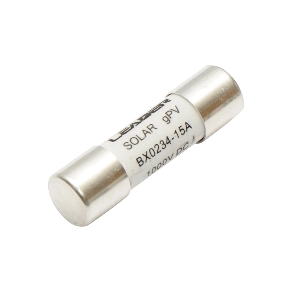Fusibile cilindrico 10x38mm BX0234 per sistemi solari gPV, 15A, 1000V Leader