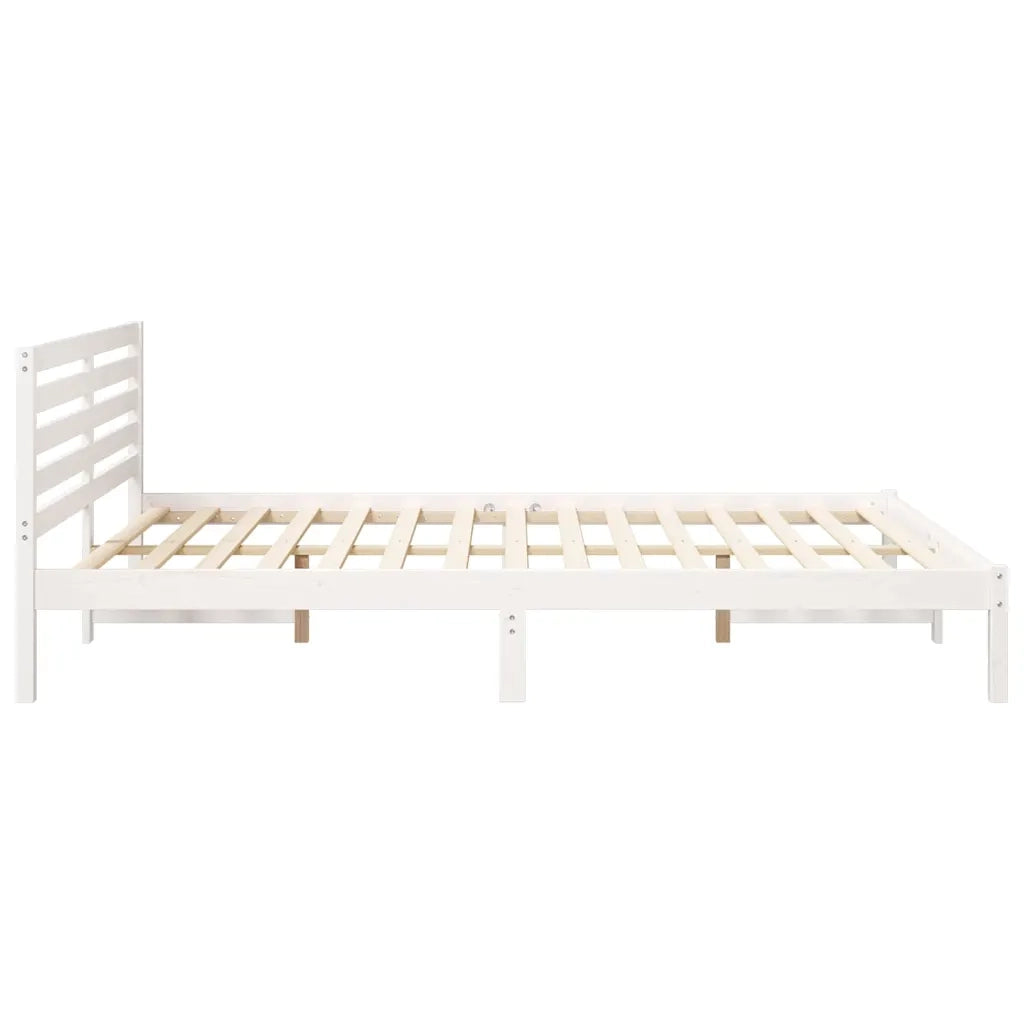 Struttura del letto-Giroletto-Rete del Letto Bianco 160 x 220 cm Pino massello 900195