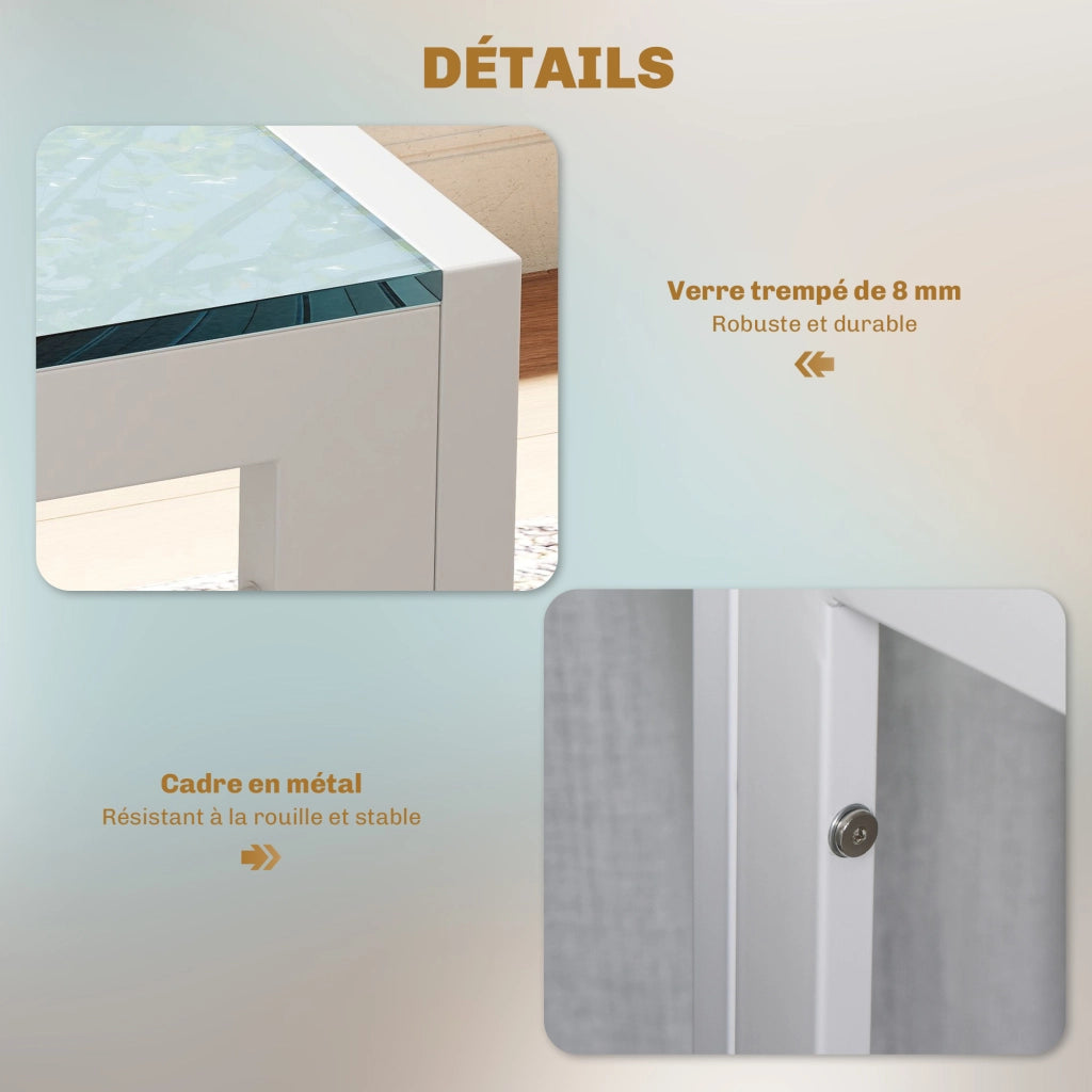 Tavolo da pranzo allungabile con sedie ¨C Minimal ¨C Bianco, vetro, 90x200