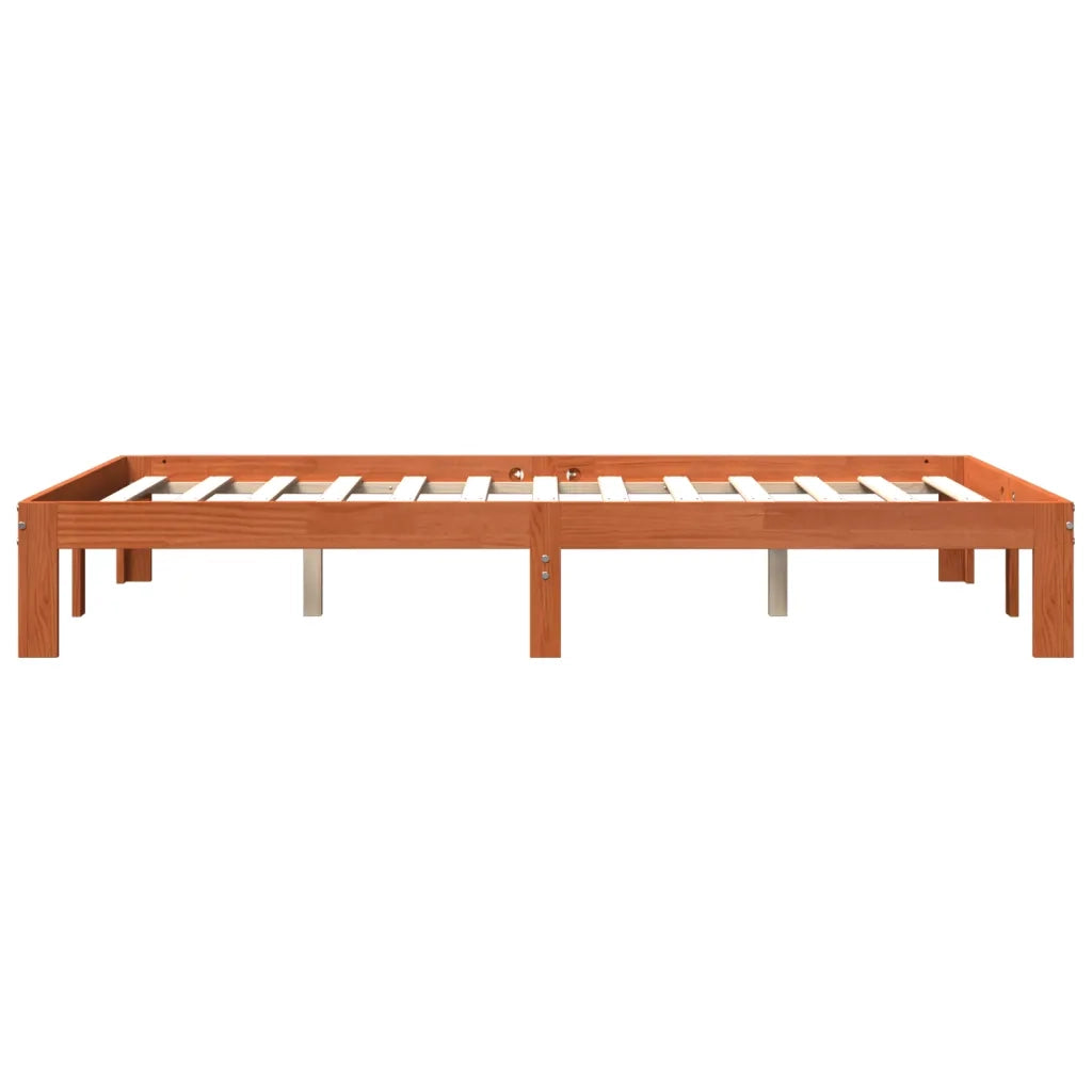 Giroletto senza Materasso-Struttura Letto Marrone Cera 140x200cm Massello Pino 482765