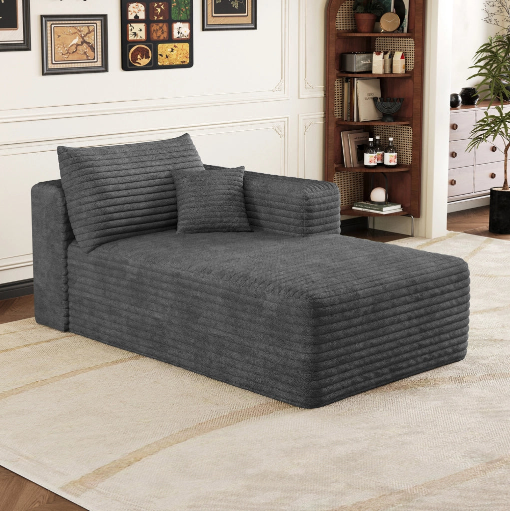 DIVANO ANGOLARE DESTRO Modulare in tessuto Dark Grey