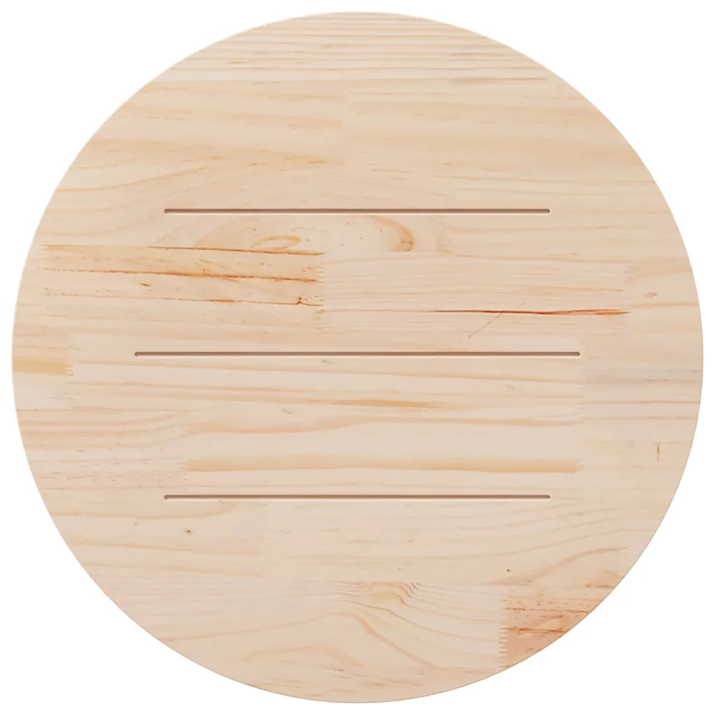 Piano Tavolo Bianco Ø80x2,5 cm in Legno Massello di Pino 813656