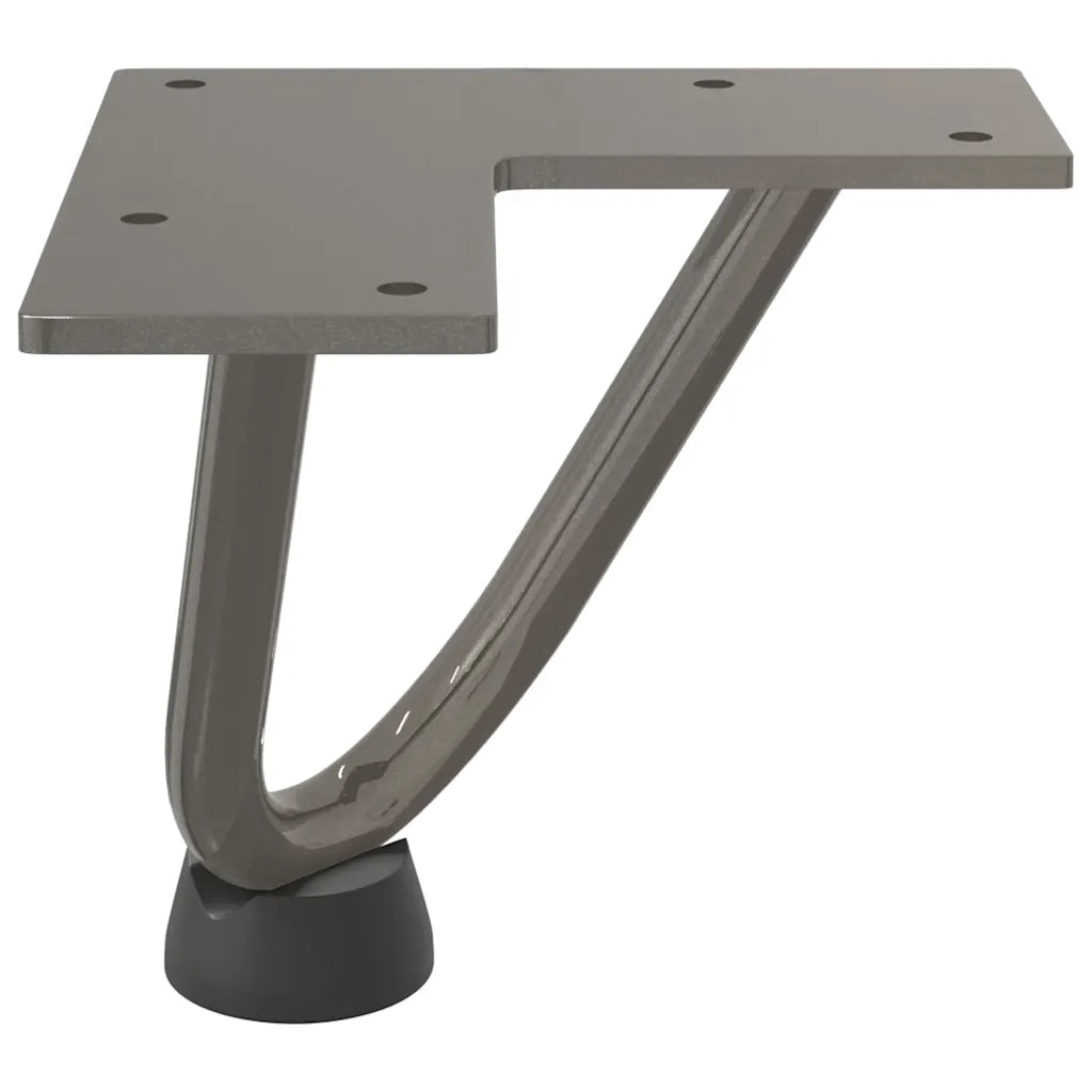 Gambe a forcina per tavolino 4 pz in acciaio naturale 10 cm in acciaio massiccio 4012411