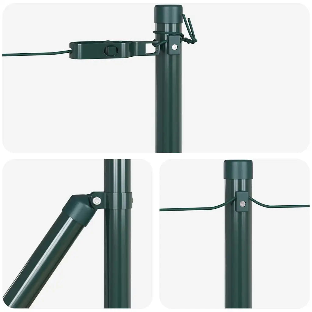 Palo della recinzione 13 pcs Verde Acciaio 42004289