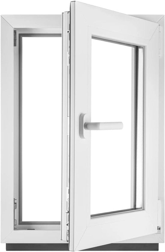 Casa plastica rotazione, porta di garage, vetrata doppia, tutte le misure, bianco, 40 x 55 cm (l x a), norma DIN destra