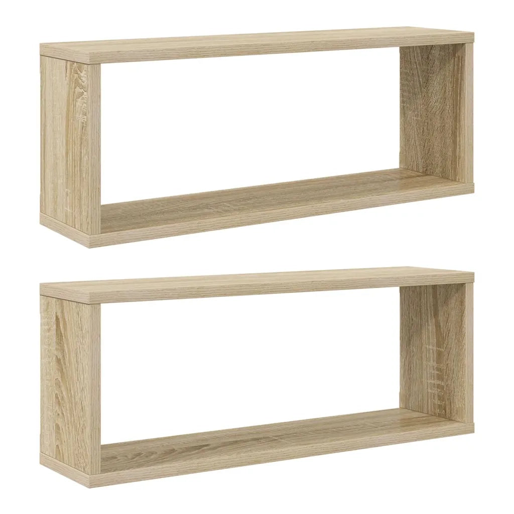 Mensole Parete a Cubo 2pz Rovere Sonoma 60x15x23 cm Multistrato 807142