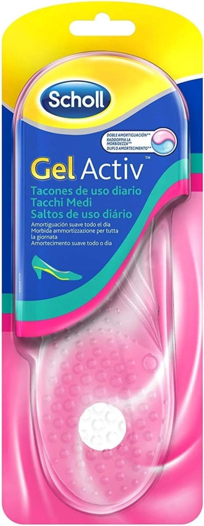 SCHOLL SOLETTE 2 CONFEZIONI DA 1 PAIO GEL ACTIV DONNA PER TACCHI MEDI AZIONE AMMORTIZZANTE E ANTISCIVOLO
