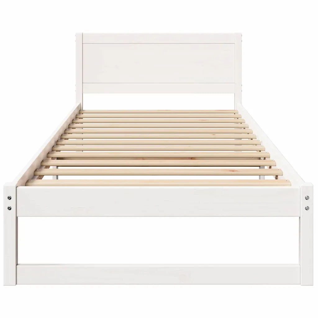 Struttura del letto Bianco 75 x 190 cm Pino massello 873299