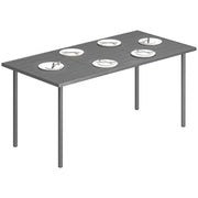 Tavolo da pranzo rettangolare per esterno ¨C Xylo ¨C 6 persone, 165x80 cm, piano a doghe in metallo