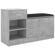 Panca Porta Scarpe | Scarpiera | Mobile per scarpe Grigio Cemento 94,5x31x57 cm Multistrato