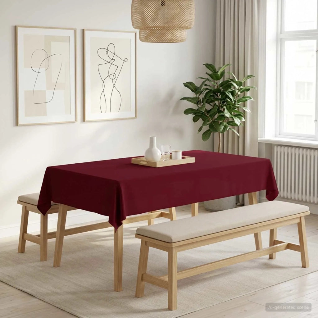 Tovaglia da Tavolo 5 pz Rosso Vino 110 x 180 cm Poliestere 42040204
