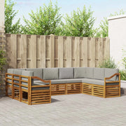 Set divano sezionale con cuscino 9 pcs Grigio Naturale e Chiaro 3375496