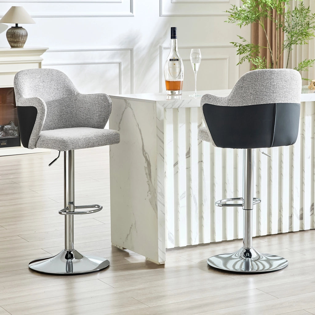 BARHOCKER regolabili girevoli Set da 2 pezzi Tessuto grigio chiaro