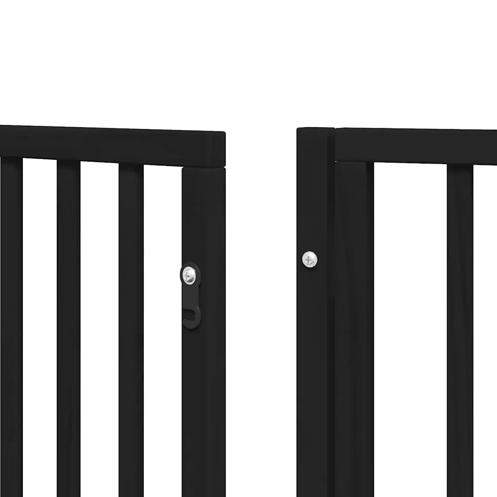 Cancello Cani Porta Pieghevole Nero 15 Pannelli 750 cm Pioppo 3155546