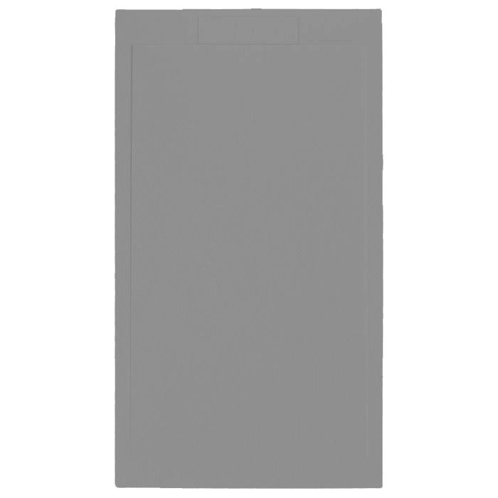 Piatto doccia in pietra SOLIDSTONE alto 2,8 cm con bordo - Grigio - Misura: 90x180 x 2,8h