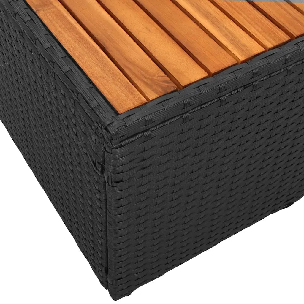 Divano da giardino Nero 184 x 62 x 85cm polyrattan 42006817