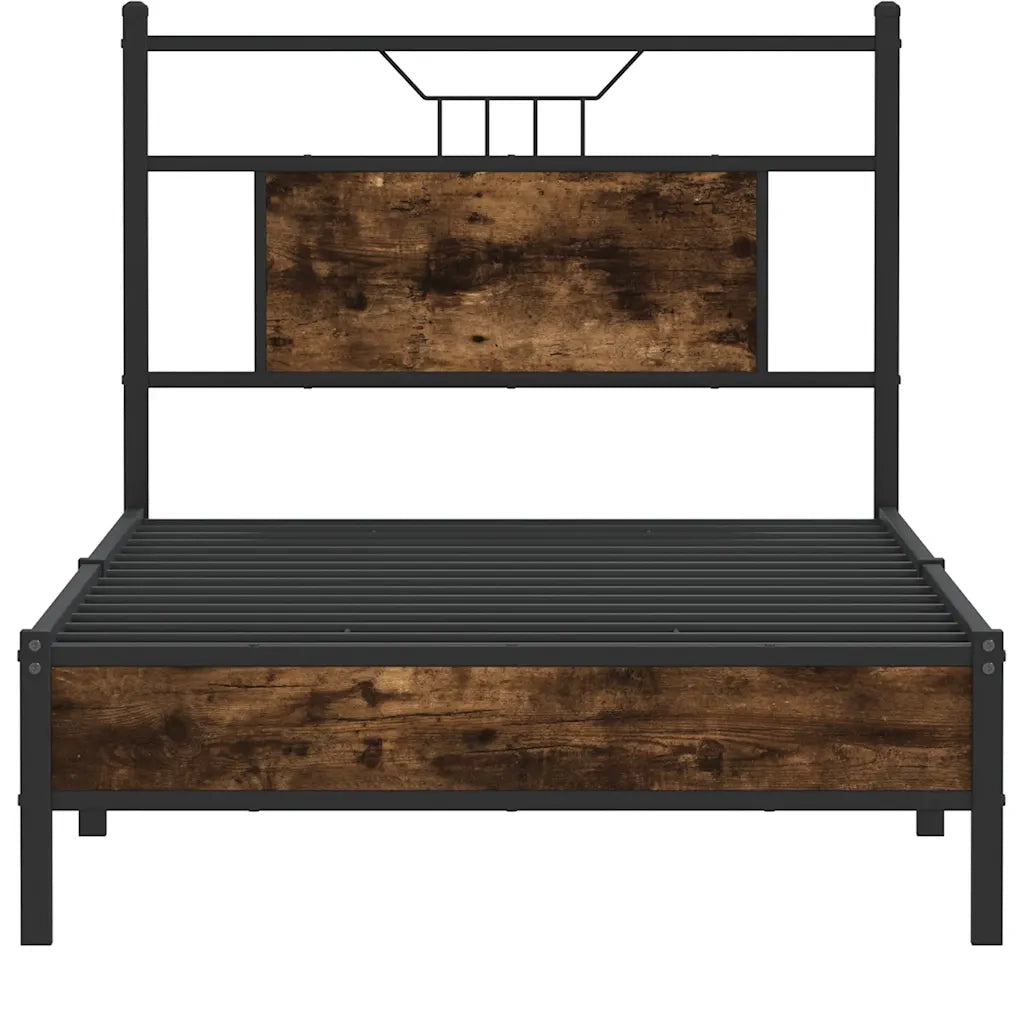 Giroletto senza Materasso-Struttura Letto Rovere Fumo 90x190 cm in Truciolato 599394