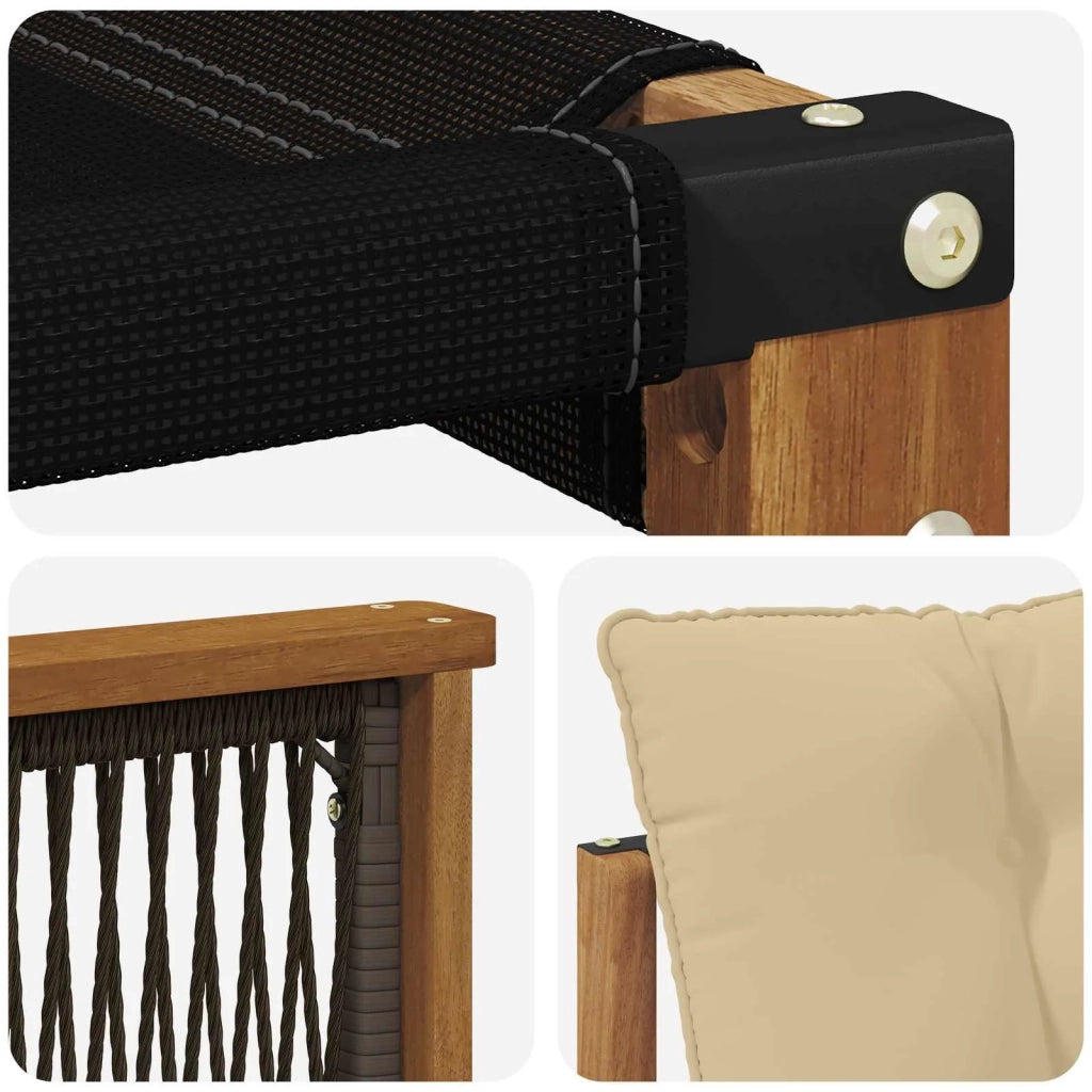 Set di divani da esterno con cuscino 7 pcs Naturale e Beige 3382097