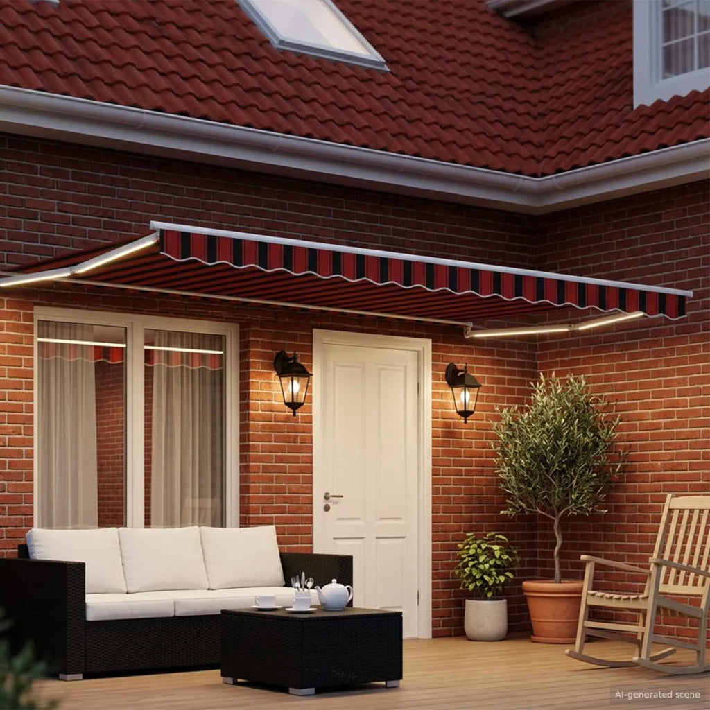 Tenda retrattile manuale con LED 4,5 × 3 m 3419307
