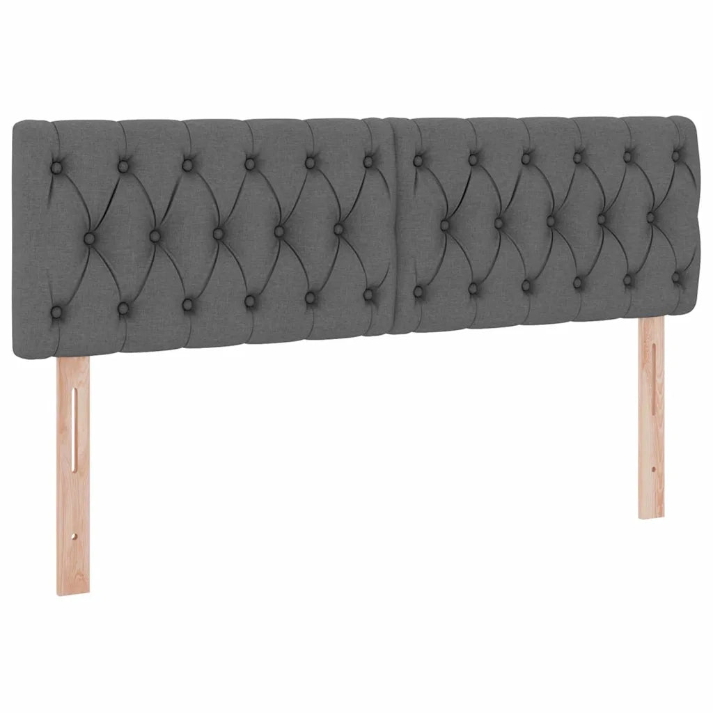Letto con contenitore e LED Grigio scuro 140 x 190 cm Tessuto 3371206