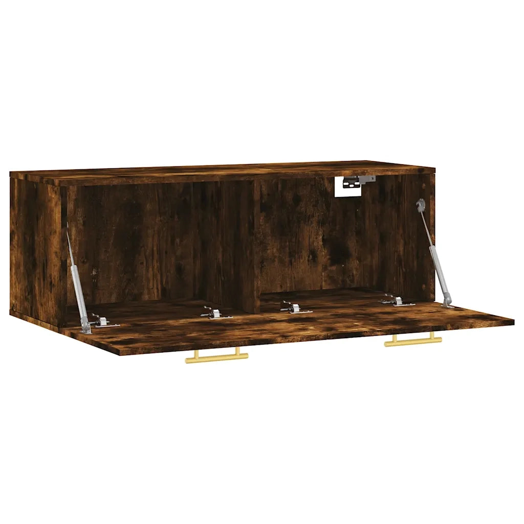 Armadietto a Muro | Mobile a Parete Rovere Fumo 100x36,5x35 cm in Legno Multistrato