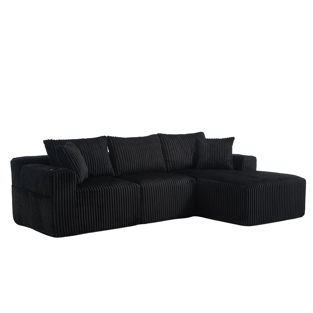 Set modulare divano - Xylo - 2 posti + chaise longue, velluto