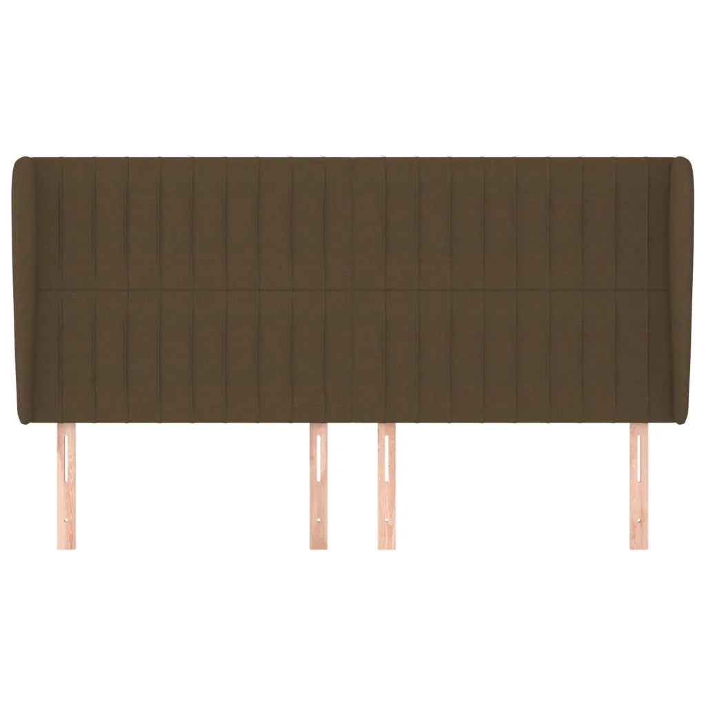 Testiera ad Orecchio-Testata con Orecchie Marrone Scuro 163x23x118/128 cm in Tessuto 641874