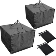 Cuscini quadrati per esterno per mobili con tasche di stoccaggio impermeabile Oxford per poltrone e divani (2 pezzi - Nero)