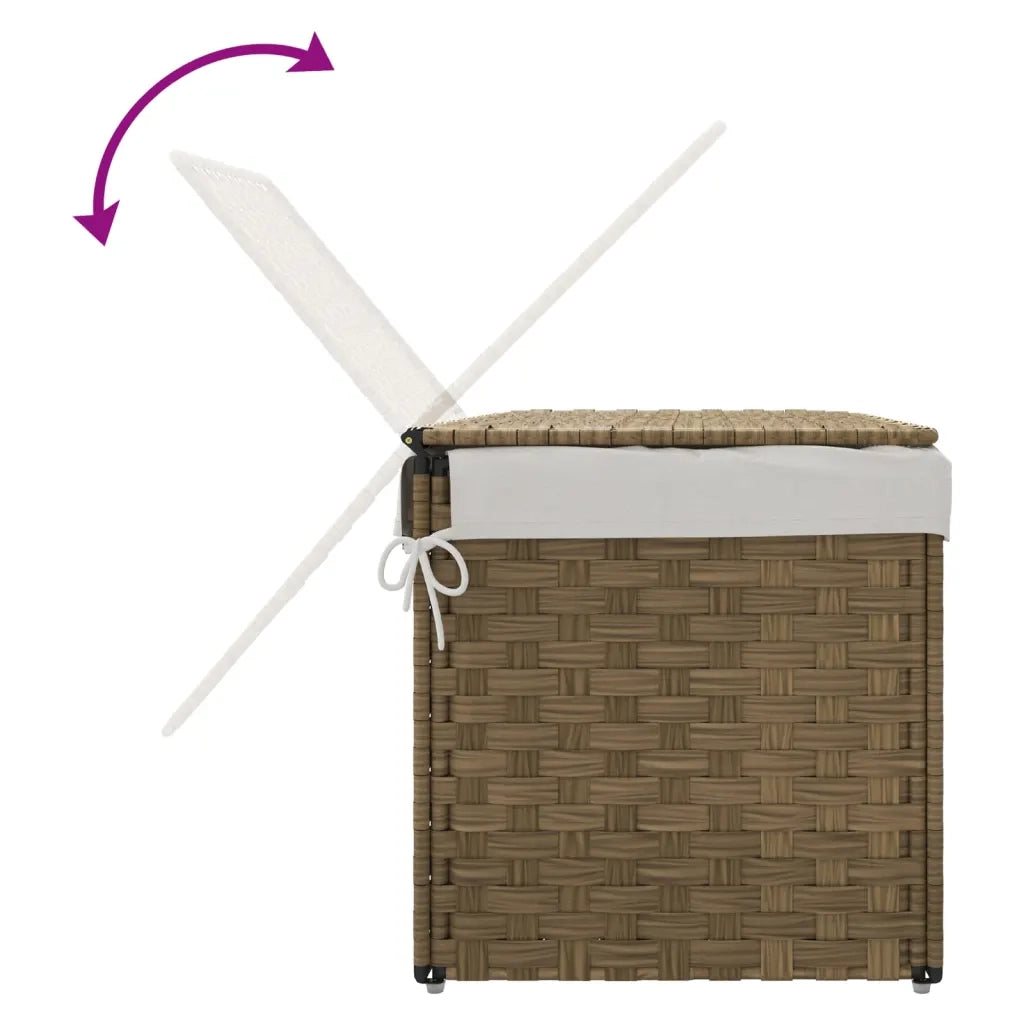 Cesto Portabiancheria con Coperchio 55,5x35x34 cm Polyrattan CFW8118783
