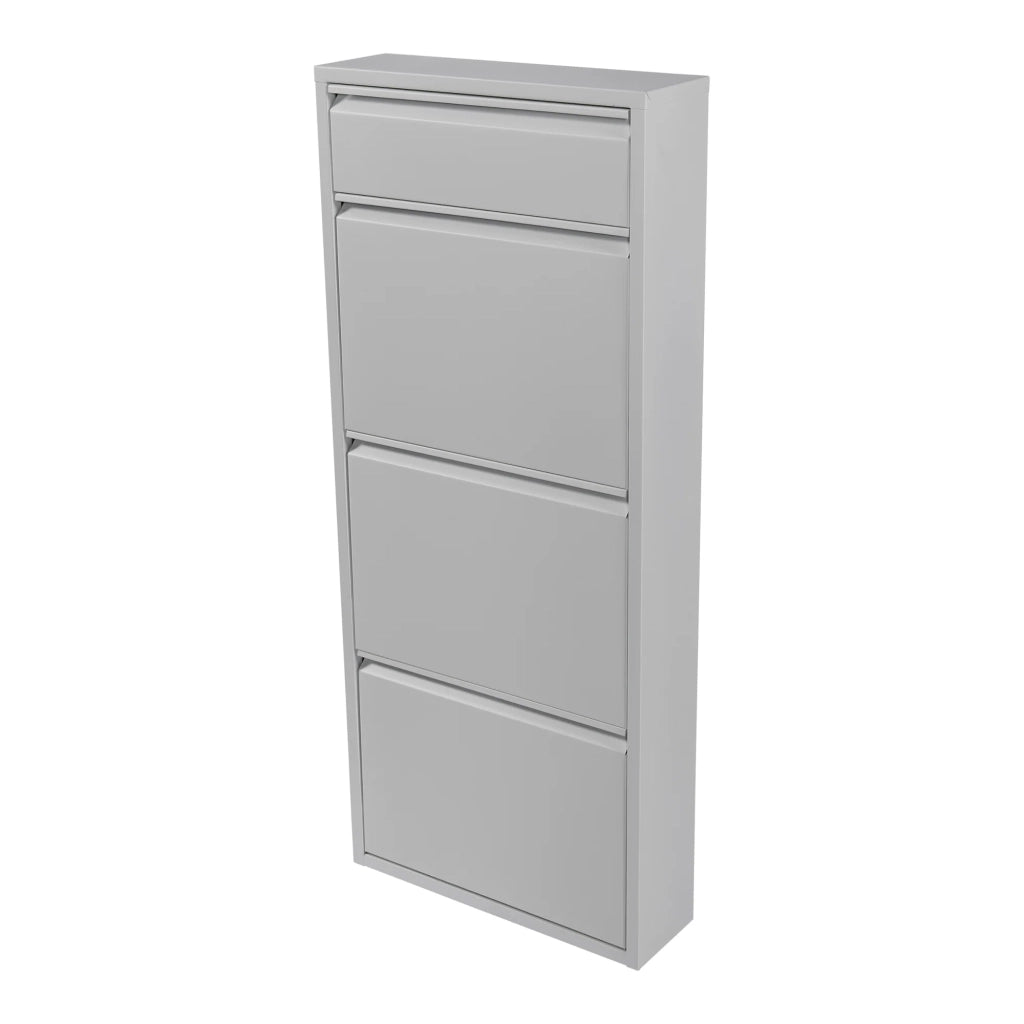Scarpiera con 4 cassetti 118 x 50 x 15 cm inclinabile bianco 03_0007640
