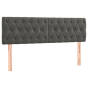 Testiera | Testata Grigio Scuro 160x7x78/88 cm in Velluto