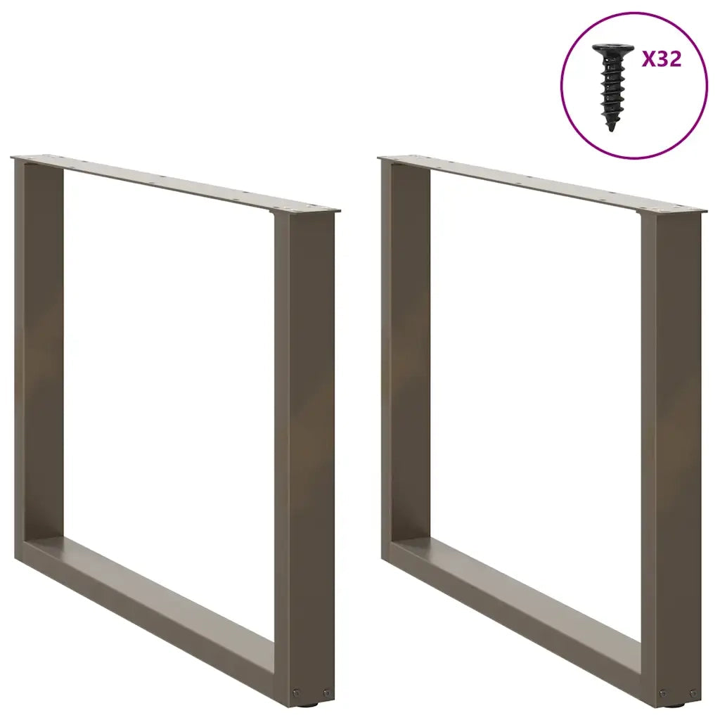 Gambe per tavolo da pranzo a forma di U 2 pz | Piede del tavolo in acciaio naturale 100x(72-73) cm