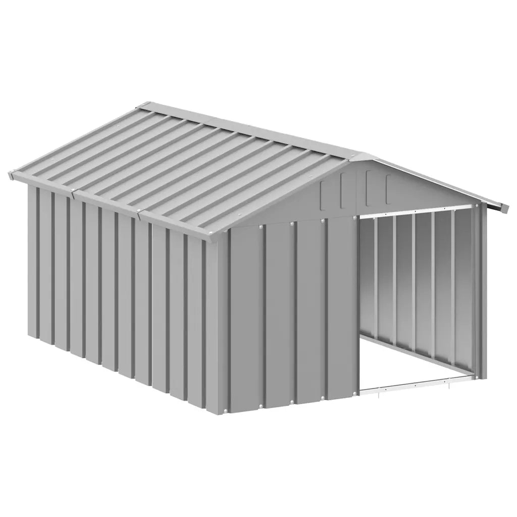 Casetta per Cani grigio 116,5x153x81,5 cm Acciaio Zincato 171543