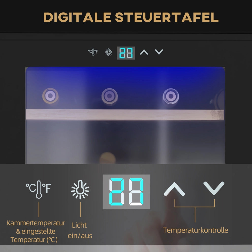 Cantinetta Vino 24 Bottiglie ¨C Xylo ¨C Temperatura Regolabile 5-20¡ãC, LED, Nero, 43x45x75cm