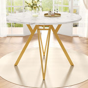 Tavolo da pranzo rotondo (100¡Á100¡Á76 cm), tavolo da pranzo per cucina, tavolino rotondo per 4 persone, adatto per sala da pranzo, soggiorno, eleganti
