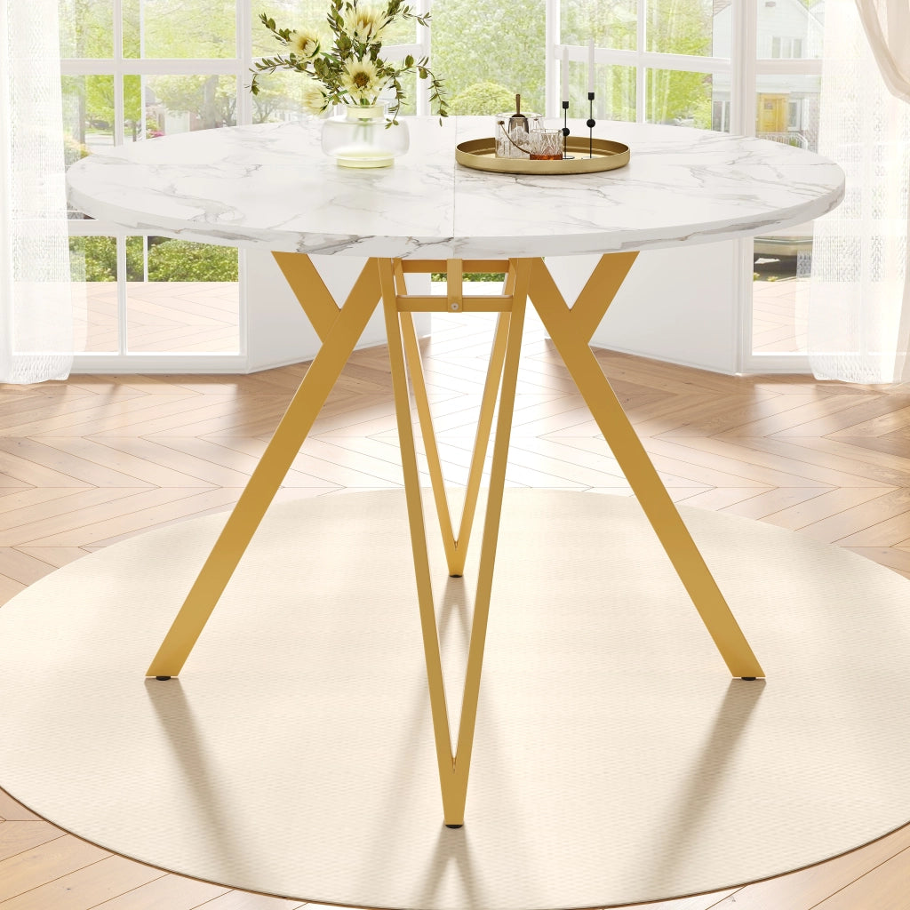 Tavolo da pranzo rotondo (100¡Á100¡Á76 cm), tavolo da pranzo per cucina, tavolino rotondo per 4 persone, adatto per sala da pranzo, soggiorno, eleganti